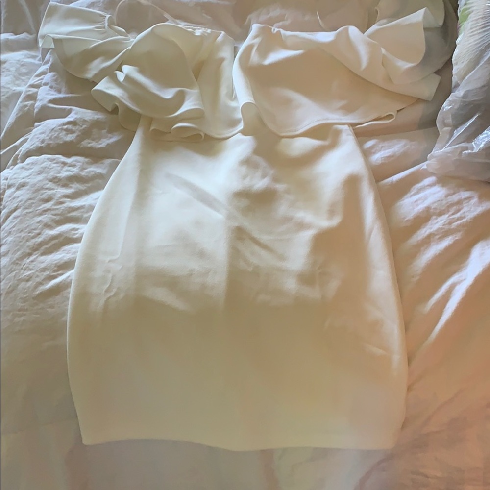 White off shoulder body on dress